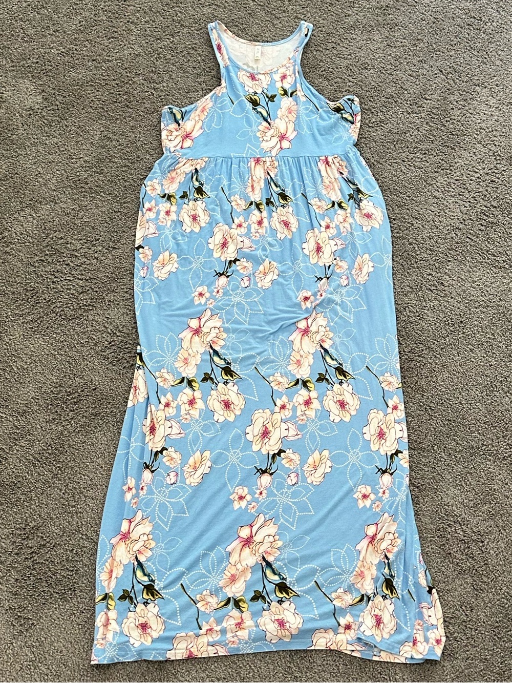 Blue Floral Maxi Dress